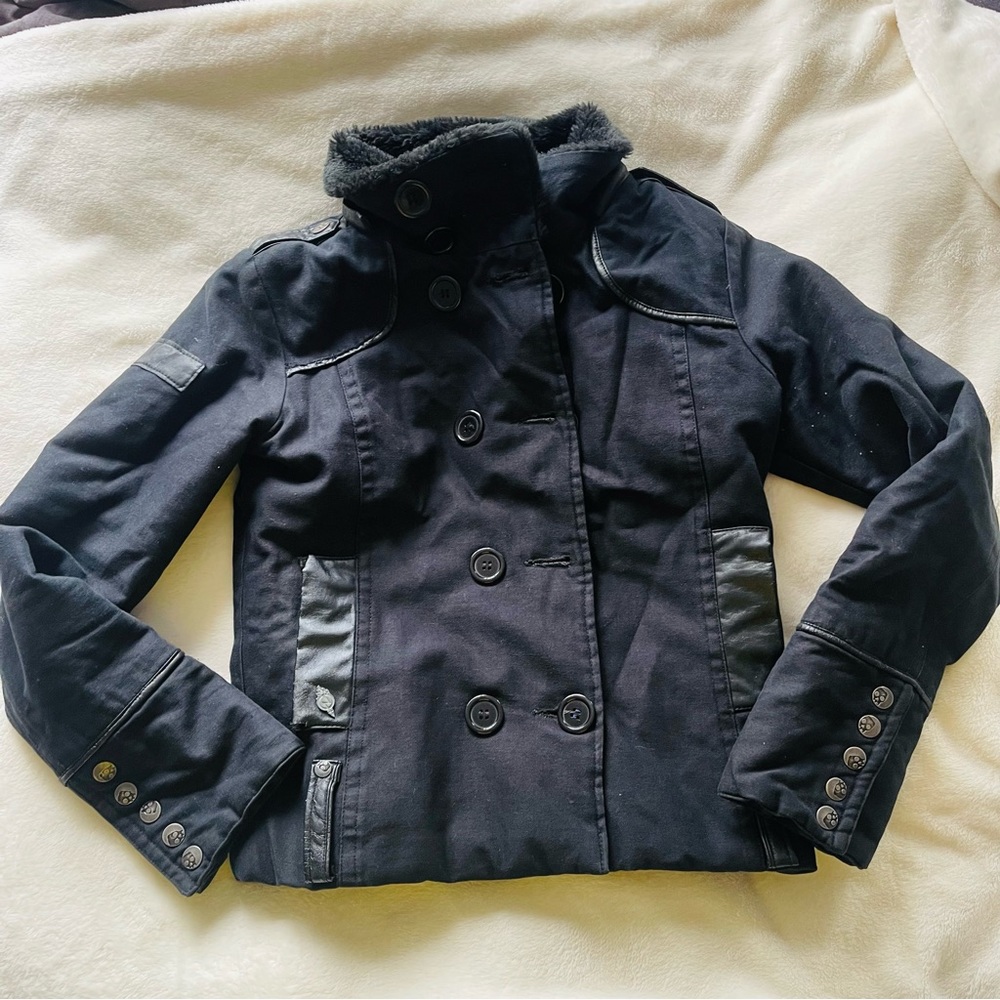 Crop Black Sherpa Coat